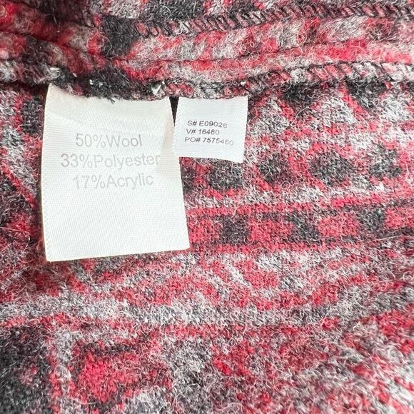 Sahalie Sweater Womens Large Multicolor Front Zip Poncho Wool Blend Shawl Top - Picture 8 of 9